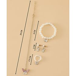 Pine Kids Free Size Beaded Jewellery Set - Off White