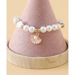 Pine Kids Free Size Bracelets & Bangles Set for Girls - White