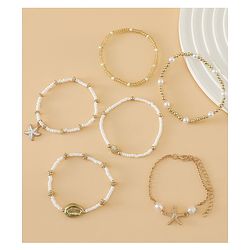 Pine Kids Free Size Bracelets & Bangles Set for Girls - Golden & White