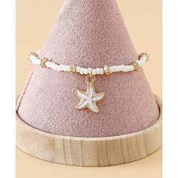 Pine Kids Free Size Bracelets & Bangles Set for Girls - Golden & White