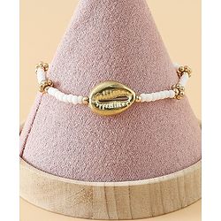 Pine Kids Free Size Bracelets & Bangles Set for Girls - Golden & White