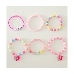 Pine Kids Free Size Bracelets & Bangles Set for Girls - Pink