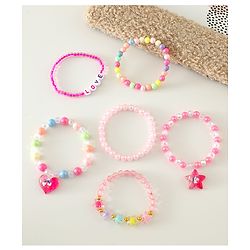 Pine Kids Free Size Bracelets & Bangles Set for Girls - Pink