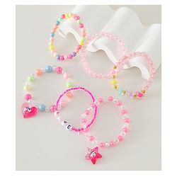 Pine Kids Free Size Bracelets & Bangles Set for Girls - Pink