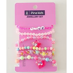 Pine Kids Free Size Bracelets & Bangles Set for Girls - Pink