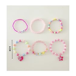 Pine Kids Free Size Bracelets & Bangles Set for Girls - Pink