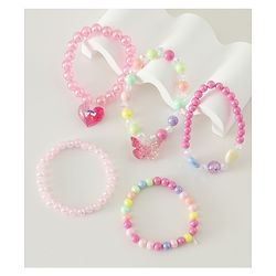 Pine Kids Free Size Bracelets & Bangles Set for Girls - Pink