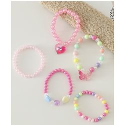 Pine Kids Free Size Bracelets & Bangles Set for Girls - Pink