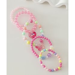 Pine Kids Free Size Bracelets & Bangles Set for Girls - Pink