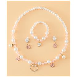 Pine Kids Free Size Jewellery Set for Girls - Pink