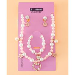 Pine Kids Free Size Jewellery Set for Girls - Pink