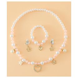 Pine Kids Free Size Jewellery Set for Girls - Pink