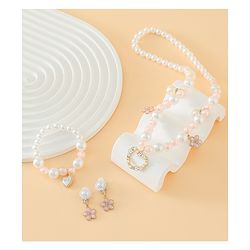 Pine Kids Free Size Jewellery Set for Girls - Pink