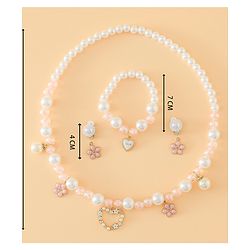 Pine Kids Free Size Jewellery Set for Girls - Pink
