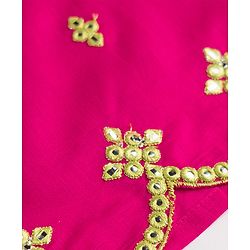 Pine Kids Woven Sleeveless Kurti & Gharara Set With Embroidery & Dupatta - Dark Pink