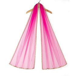 Pine Kids Woven Sleeveless Kurti & Gharara Set With Embroidery & Dupatta - Dark Pink