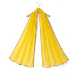 Pine Kids Woven Kurti and Pant With Dupatta With Three Fourth Sleeves and Floral Motifs Foil Print in Yellow