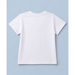 Pine Kids 100% Cotton Knit T-Shirt with Half Sleeves and Orchid Text in White