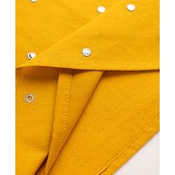 Pine Kids Woven Full Sleeves Kurta Pyjama Set with Full Length and Mirror Work in Mustard