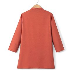 Pine Kids Woven Kurta Pyjama Set and Jacket with Full Sleeves and Geometric Embroidery in Light Peach for 4-5 Years