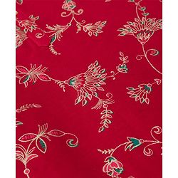Pine Kids Woven Full Sleeves Floral Printed Kurta & Pyjama Set - Red