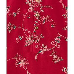 Pine Kids Woven Full Sleeves Floral Printed Kurta & Pyjama Set - Red