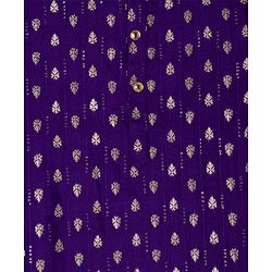 Pine Kids Woven Full Sleeves Kurta Pyjama Set with Full Length and Foil Print in Violet for 4-5 Years