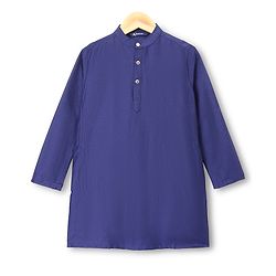 Pine Kids Woven Full Sleeves Kurta Pyjama Set with Jacket Full Length and Floral Pattern Print in Purple