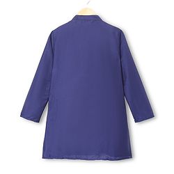 Pine Kids Woven Full Sleeves Kurta Pyjama Set with Jacket Full Length and Floral Pattern Print in Purple