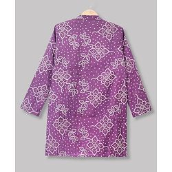 Pine Kids Woven Full Sleeves Kurta Pyjama Set with Full Length and Floral Print in Lilac for 4-5 Years