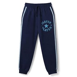 Pine Active Cotton Knit Full Length Solid Coloured Player Printed Track Pant - Navy Blue