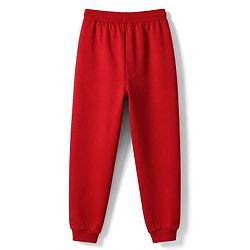 Pine Active Cotton Knit Full Length Solid Coloured Champion Printed Track Pant - Red