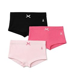 Pine Kids Cotton Elastane Knit Bloomers with Bow Applique Pack of 3 - Light Pink Black Pink