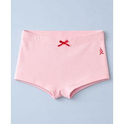 Pine Kids Cotton Mix Knit Bloomers Set With Bow Applique Pack of 3 - Red, White & Pink