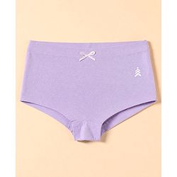 Pine Kids Cotton Elastane Knit Bloomers With Bow Applique Pack of 3 - Lavender & Light Blue