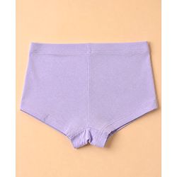 Pine Kids Cotton Elastane Knit Bloomers With Bow Applique Pack of 3 - Lavender & Light Blue