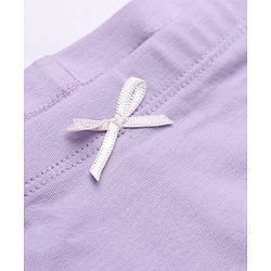 Pine Kids Cotton Elastane Knit Bloomers With Bow Applique Pack of 3 - Lavender & Light Blue