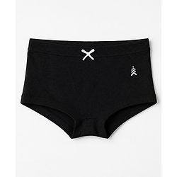 Pine Kids Cotton Lycra Knit Solid Panties Bow Detailing Pack of 3 - Brown Grey & Black