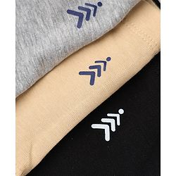 Pine Kids Cotton Lycra Knit Solid Panties Bow Detailing Pack of 3 - Brown Grey & Black