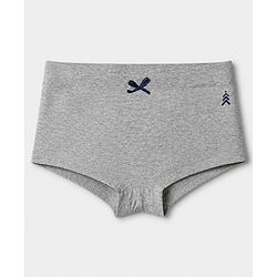 Pine Kids Cotton Lycra Knit Solid Panties Bow Detailing Pack of 3 - Brown Grey & Black