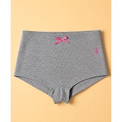 Pine Kids Cotton Elastane Knit Bloomers With Strawberry Print Pack of 3 - Grey & White
