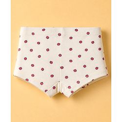 Pine Kids Cotton Elastane Knit Bloomers With Strawberry Print Pack of 3 - Grey & White