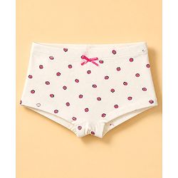Pine Kids Cotton Elastane Knit Bloomers With Strawberry Print Pack of 3 - Grey & White
