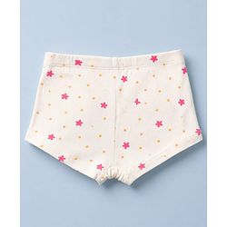 Pine Kids Cotton Elastane Knit Panties With Star Print Pack of 3 - White & Pink