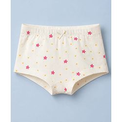Pine Kids Cotton Elastane Knit Panties With Star Print Pack of 3 - White & Pink
