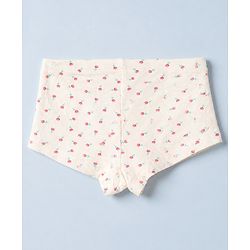 Pine Kids Cotton Knit Bloomers with Floral Print Pack of 3 - White & Pink