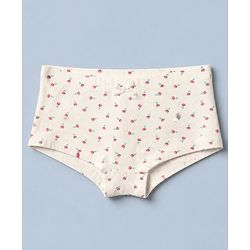 Pine Kids Cotton Knit Bloomers with Floral Print Pack of 3 - White & Pink