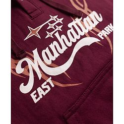 Pine Kids Cotton Mix Knit Sweatshirt with Full Sleeves and Manhattan East Park Print in Maroon