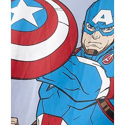 Pine Kids Marvel 100% Cotton Single Jersey Knit T-Shirts with Half Drop Shoulder Sleeves and Front & Back Captain America Print - Light Blue