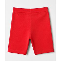 Pine Kids Cotton Lycra Knit Above Knee Length Solid Cycling Shorts Pack of 3 - Red Light Pink Black